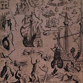 Christopher Colombus discovering the islands of Margarita and Cubagua where they found many pearls by Spanish School