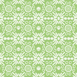 Cilantro- Green and White Art by Linda Woods by Linda Woods