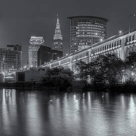Cleveland Night Skyline III by Clarence Holmes