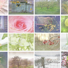 Collage of seasonal images with vintage look by Sandra Cunningham