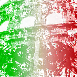 Colosseum - Italian Flag  by AM FineArtPrints