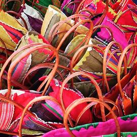 Colourful shopping baskets abstract by Seeables Visual Arts