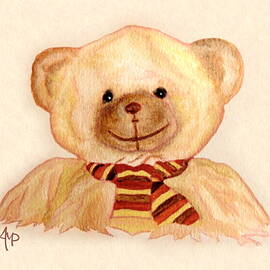 Cuddly Bear Watercolor by Angeles M Pomata