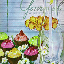 Cupcakes And Gaufrettes Beside A Candle by Henry Stahlhut
