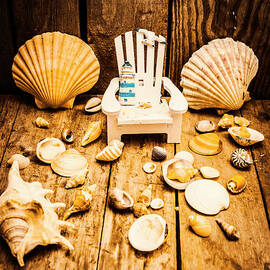 Deckchairs and seashells by Jorgo Photography