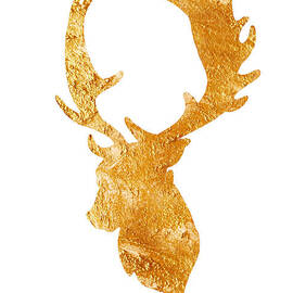 Deer head silhouette drawing by Joanna Szmerdt