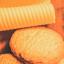 Delicious cookies with piece of butter by Jorgo Photography