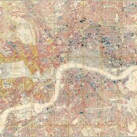 Descriptive Map of London Poverty - Data Visualization Map - Map of London - Historic Map by Studio Grafiikka