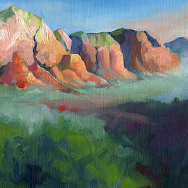 Desert Afternoon Mountains Sky and Trees by Catherine Twomey