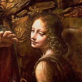 Detail of the Angel from The Virgin of the Rocks  by Leonardo Da Vinci