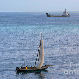 Dhow and Cargo Ship by Bruce Block