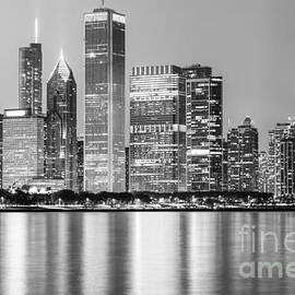 Downtown Chicago Skyline Black and White Photo by Paul Velgos