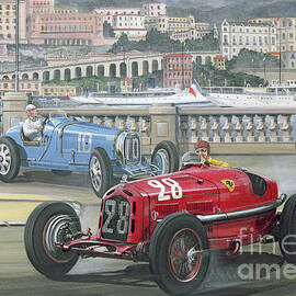 Duel on the Harbor Front, Monaco Grand Prix in 1933 by Richard Wheatland