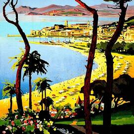 Ete Cannes Hiver Cote D'azur - Retro travel Poster - Vintage Poster by Studio Grafiikka