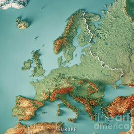DR Congo 3D Render Topographic Map Color Border Jigsaw Puzzle by Frank ...