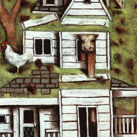 Old Farmhouse Western Farm Animal Art Print by Tommervik