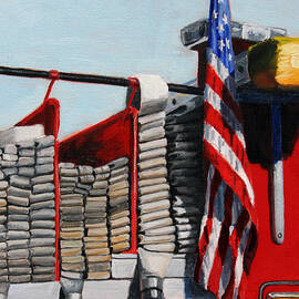 FDNY ENGINE 59 American Flag by PAUL WALSH