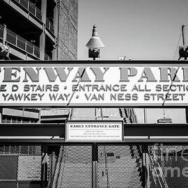 Fenway Park Sign Black and White Photo by Paul Velgos