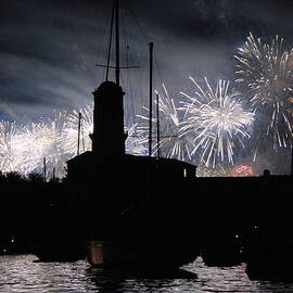 Fireworks over Marseille's Vieux-Port on July 14th Bastille Day by Sami Sarkis Photography
