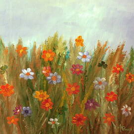 Flowers At Sunset by Angeles M Pomata