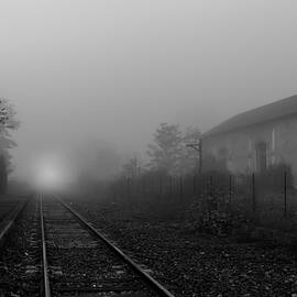 Foggy Train Tracks by Georgia Clare