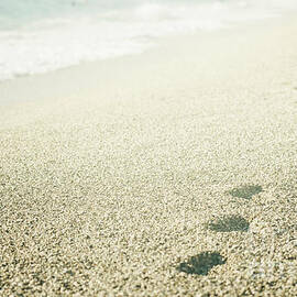 Footprints on the beach by Jelena Jovanovic