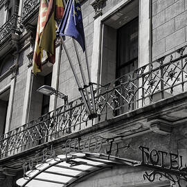 Gaudi Hotel with Flags by Georgia Clare