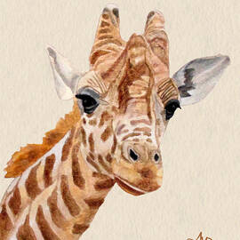 Giraffe Portrait by Angeles M Pomata