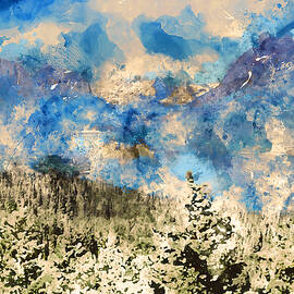 Glacier National Park - Watercolor 01 by AM FineArtPrints