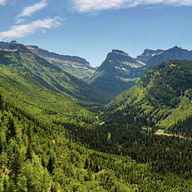 Going to the Sun Road with panoramic view of Glacier National Park by Miroslav Liska