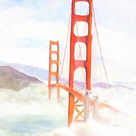Golden Gate Bridge San Francisco Coastal Fog by Carlin Blahnik CarlinArtWatercolor