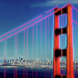 Golden Gate Graphic with City by Kelley King