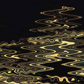 Golden Shimmers on a Dark Sea by Gina Harrison