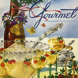 Gourmet Cover Featuring A Bowl And Glasses by Henry Stahlhut