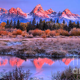 Grand Teton Frosty Fall Sunrise by Adam Jewell