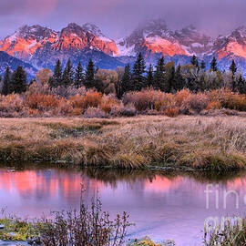 Grand Teton Pink Stripe Sunrise by Adam Jewell