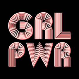 Grl Pwr 1 - Girl Power - Minimalist Print - Pink - Typography - Quote Poster by Studio Grafiikka
