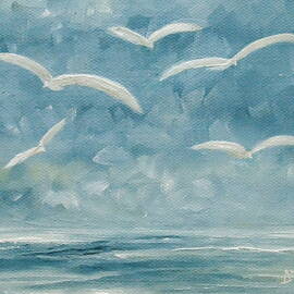 Gulls In The Storm by Angeles M Pomata