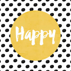 Happy Yellow And Dots by Allyson Johnson