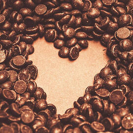Hearts and chocolate drops. Valentines background by Jorgo Photography