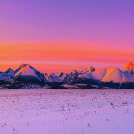 High Tatra Mountains in winter at sunset by Miroslav Liska