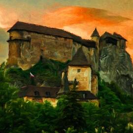 Historic Castle in Europe at Sunset by Miroslav Liska