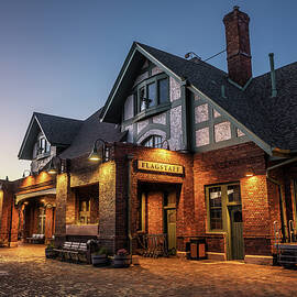 Historic Flagstaff railway station at sunset by Miroslav Liska
