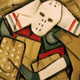 Synthetic Cubism Hockey Goalie Art Print by Tommervik