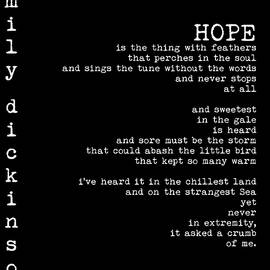 Hope is the thing with Feathers by Emily Dickinson - Black  by Georgia Clare