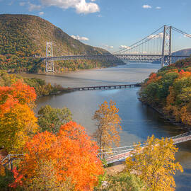 Hudson River and Bridges by Clarence Holmes