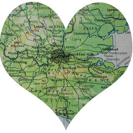 I Love London Heart Map by Georgia Clare