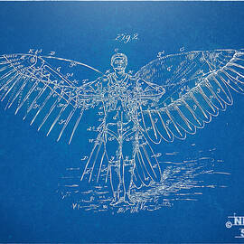 Icarus Flying Machine Patent Artwork by Nikki Marie Smith