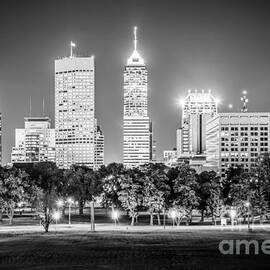 Indianapolis Skyline Black and White Picture by Paul Velgos