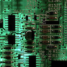 Integrated circuit board from a computer by Sami Sarkis Photography